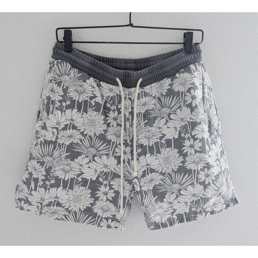 Kith Aster Floral Active Shorts Men's Size Small Black Flower Athletic Bottoms